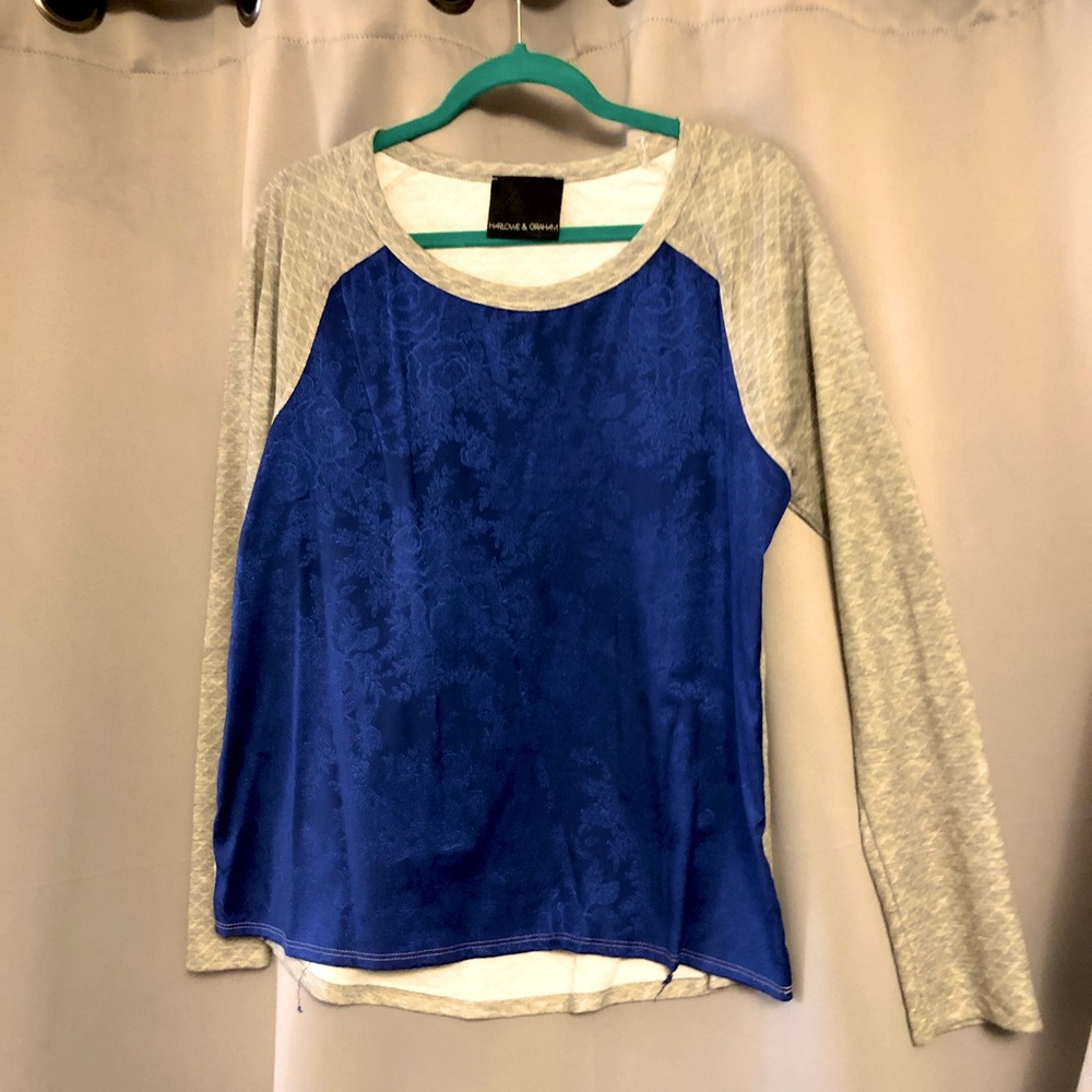 Silky Blue Baseball style shirt